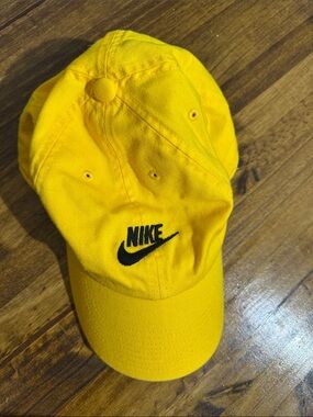 Nike Bright Yellow Cap with Black Swoosh Embroidery